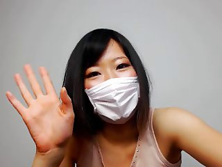 Japanese young beauty mask girl Hinano masturbation