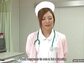 Stunning Japanese nurse gets creampied after being roughly p